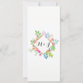 Menu Réception de Mariage Fleurs Élégantes Cartes (Dos)