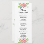 Menu Réception de Mariage Fleurs Élégantes Cartes (Devant / Derrière)