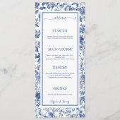Menu Réception de mariage florale élégante avec toile d (Devant)
