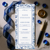 Menu Réception de mariage florale élégante avec toile d