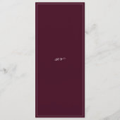 Menu Réception de mariage formelle en Bourgogne (Dos)