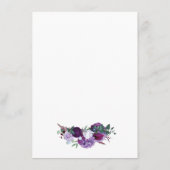 Menu Réception de mariage géométrique à fleurs violette (Dos)