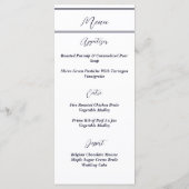 Menu Réception de mariage Marine et Blanc Élégant (Dos)