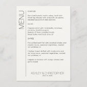 Menu Réception De Mariage Minimaliste Moderne (Devant)