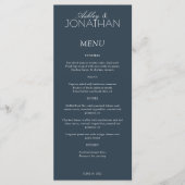 Menu Réception De Mariage Moderne, Centrée Sur La Typog (Devant)