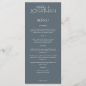 Menu Réception De Mariage Moderne, Centrée Sur La Typog (Devant)