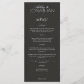 Menu Réception De Mariage Moderne, Centrée Sur La Typog (Devant)