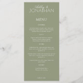 Menu Réception De Mariage Moderne, Centrée Sur La Typog (Devant)