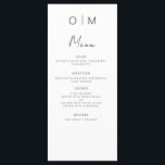 Menu Réception De Mariage Moderne Élégante Minimaliste<br><div class="desc">Présentant notre menu minimaliste Mariage moderne noir et blanc, un ajout raffiné et élégant à votre paysage de table mariage qui équilibre parfaitement design contemporain avec sophistication intemporelle. Conçus avec précision et un oeil pour une esthétique minimaliste, ces menus sont conçus pour élever votre expérience culinaire et laisser une impression...</div>