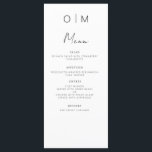 Menu Réception De Mariage Moderne Élégante Minimaliste<br><div class="desc">Présentant notre menu minimaliste Mariage moderne noir et blanc, un ajout raffiné et élégant à votre paysage de table mariage qui équilibre parfaitement design contemporain avec sophistication intemporelle. Conçus avec précision et un oeil pour une esthétique minimaliste, ces menus sont conçus pour élever votre expérience culinaire et laisser une impression...</div>