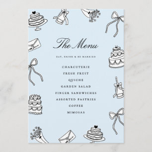 Menu Réception de mariage originale et mignonne aux des