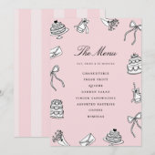 Menu Réception de mariage originale mignonne dessinée à (Devant / Derrière)