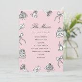 Menu Réception de mariage originale mignonne dessinée à (Debout devant)