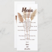 Menu Réception de mariage | Pampas Grasse (Devant / Derrière)