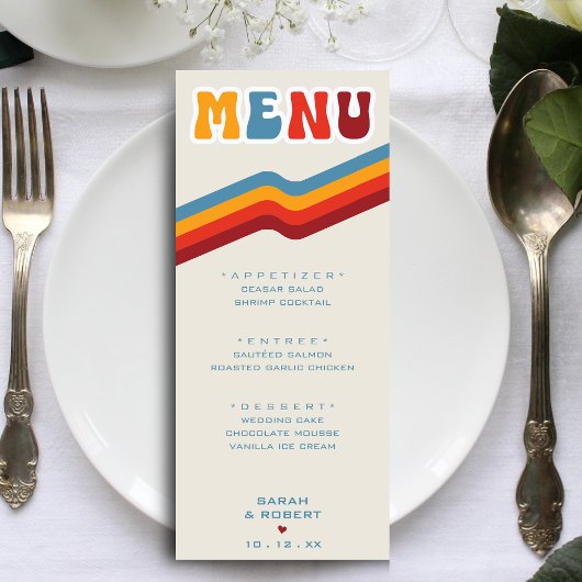 Menu Réception De Mariage Rétro