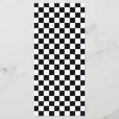 Menu Réception de mariage rose Retro Diner Checkerboard (Dos)