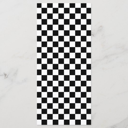Menu Réception de mariage rose Retro Diner Checkerboard (Dos)