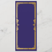 Menu Réception de Mariage Rustique 1920 Navy Art D (Dos)