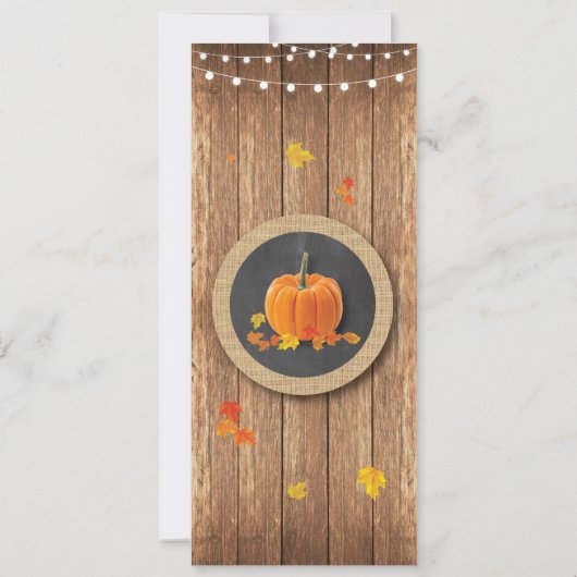 Menu Réception de Mariage Rustique Carte en Craie (Dos)