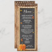 Menu Réception de Mariage Rustique Carte en Craie (Devant / Derrière)