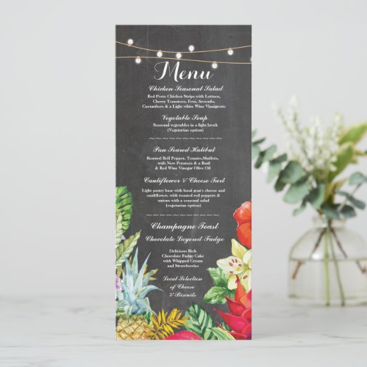 Menu Réception de Mariage Rustique Craie Cartes Al (Debout devant)