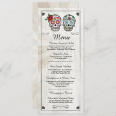 Menu Réception de Mariage Rustique Crânes de Sucre (Devant / Derrière)