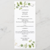 Menu Réception de mariage rustique eucalyptus doré (Devant)