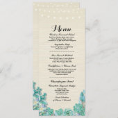 Menu Réception de Mariage Rustique Succulentes Men (Devant / Derrière)