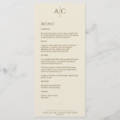 Menu Réception de mariage simple en bronze et en or (Devant)