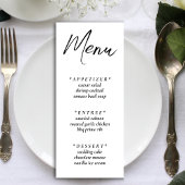 Menu Réception De Mariage Simple Et Élégante