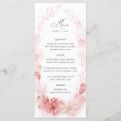 Menu Réception de mariage sur la plage rose avec coquil (Devant)