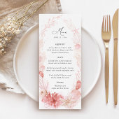 Menu Réception de mariage sur la plage rose avec coquil