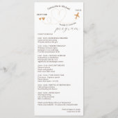 Menu Réception de mariage sur le thème du voyage Dîner (Dos)