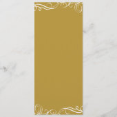 Menu Réception de mariage | Typographie moderne (or) (Dos)