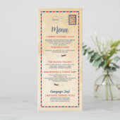 Menu Réception de Mariage Voyage Carte Postale (Debout devant)