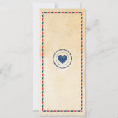 Menu Réception de Mariage Voyage Carte Postale (Dos)