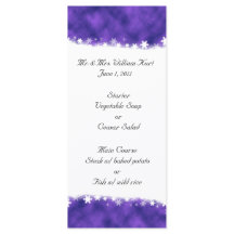 Menu Réception Flocon de neige violet et blanc