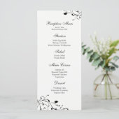 Menu Réception florale noir et blanc (Debout devant)