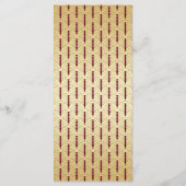 Menu Réception Mariage Art Déco Dîner Or Bourgogne (Dos)