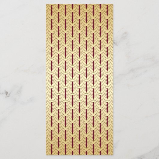 Menu Réception Mariage Art Déco Dîner Or Bourgogne (Dos)