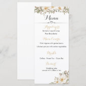 Menu Réception Mariage avec Fleurs Magnolia (Devant / Derrière)