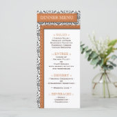 Menu Réception Mariage damassé Orange (Debout devant)