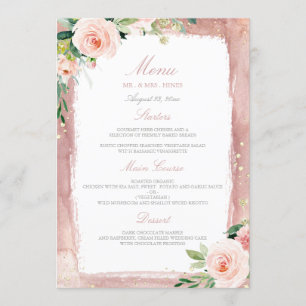 Menu Réception Mariage Enchantée Blush
