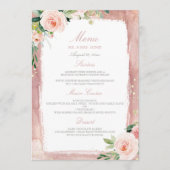 Menu Réception Mariage Enchantée Blush (Devant)