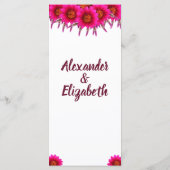 Menu Réception Mariage Fleur Violet Vert (Dos)