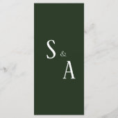 Menu Réception Mariage Floral Vert (Dos)