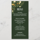 Menu Réception Mariage Floral Vert (Devant)