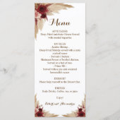 Menu Réception Mariage Pampas Grass (Devant)