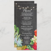 Menu Réception Mariage Rustique Chalk Cartes Aloha (Devant / Derrière)