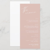 Menu Réception Mariage Script Minimaliste (Devant / Derrière)